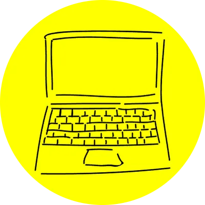 Handwritten simple icon illustration laptop