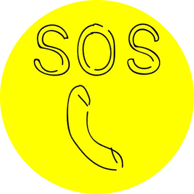 Handwritten simple icon illustration SOS