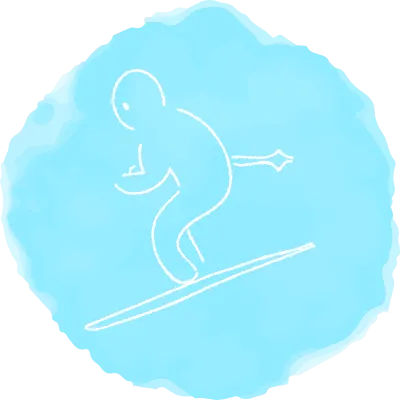 Handwritten simple icon illustration skier