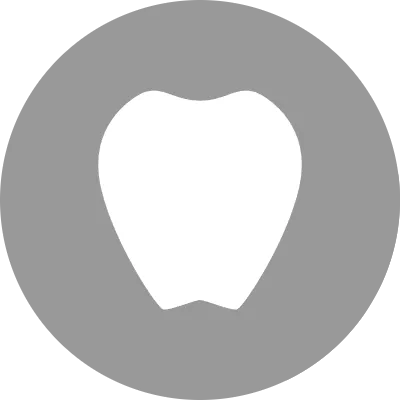 Circle icon with blue shadow, tooth