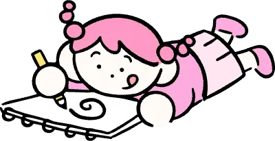 마루가족 하나짱 그림을 들고 웃고 있는 모습