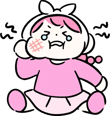 마루가족 하나짱 충치가 생겨 아파하는 모습