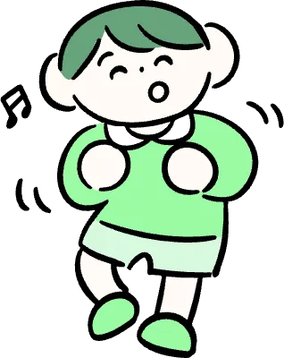 마루가족 어린이 하루짱 신나게 춤추고 있는 모습