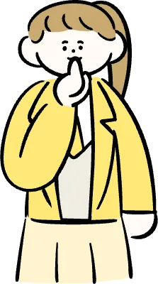 마루가족 학생 유리짱 입에 손가락을 대고 조용히하라는 포즈를 하는 모습