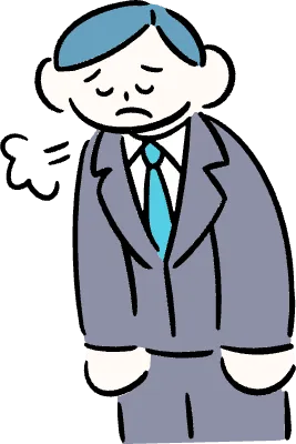 마루가족 직장인 유우씨 한숨을 크게 쉬는 모습