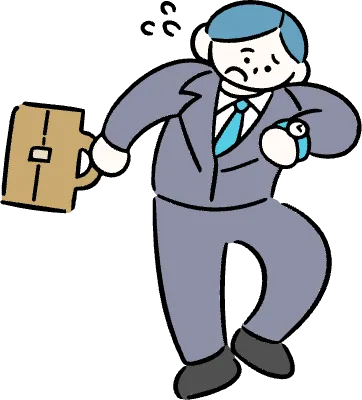 마루가족 직장인 유우씨 시계를 보며 당황하는 모습