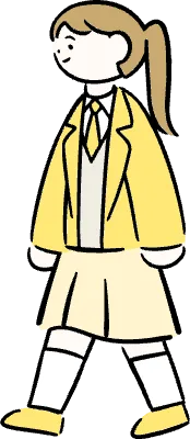 마루가족 학생 유리짱 걸아가고 있는 옆모습