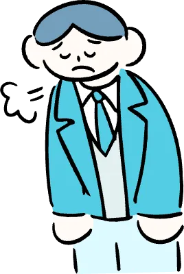 마루가족 학생 유우군 한숨을 크게 쉬는 모습