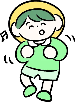 마루가족 유치원생 하루짱 신나게 춤추고 있는 모습