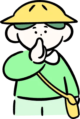 마루가족 유치원생 하루짱 입에 손가락을 대고 조용히하라는 포즈를 하는 모습