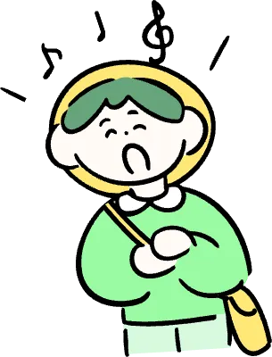 마루가족 유치원생 하루짱 웃으며 노래하고 있는 모습