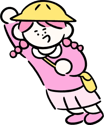 마루가족 유치원생 하나짱 주먹을 들며 응원하고 있는 모습