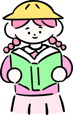 마루가족 유치원생 하나짱 책을 읽고 있는 모습