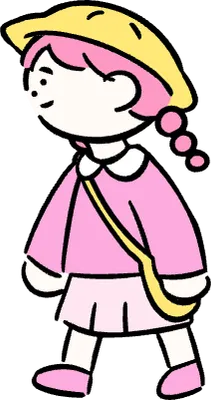 마루가족 유치원생 하나짱 걸아가고 있는 옆모습