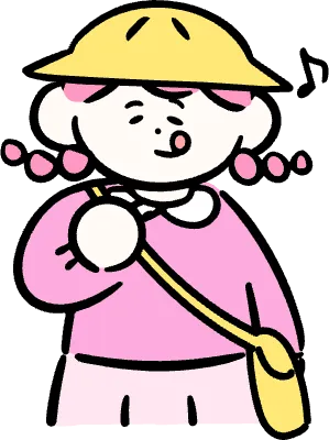 마루가족 유치원생 하나짱 웃으며 젓가락으로 식사하는 모습