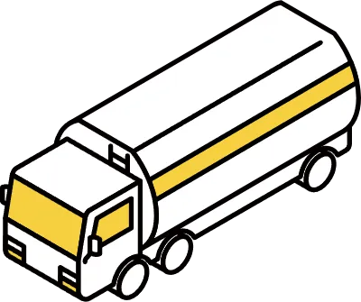 Vehicle icon, tanker truck simple and cute isometric line drawing icon