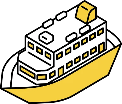 Vehicle icon, simple and cute isometric line drawing icon of a cruiser