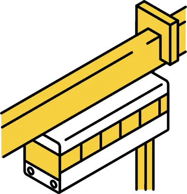 Ride icon, simple and cute isometric line drawing icon of a suspended monorail