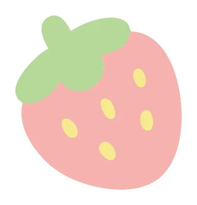 귀여운 파스텔 톤 장식 딸기 일러스트