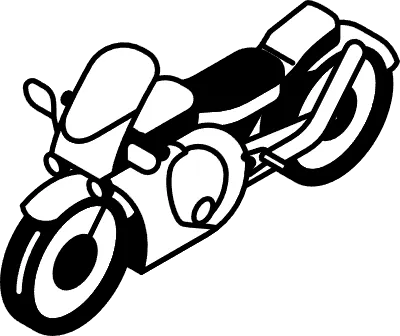 Vehicle icon, simple and cute isometric black and white line drawing icon of twowheeled vehicle 'spo