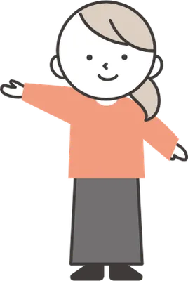 片手をあげている若い女性