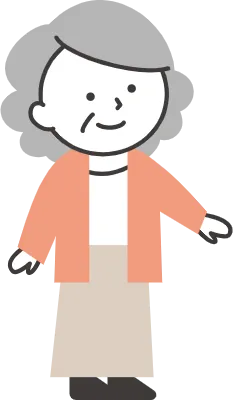 手を差し出すシニアの女性