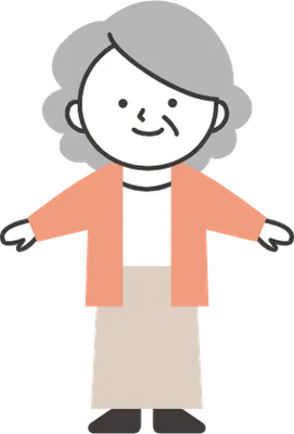 手を広げるシニアの女性