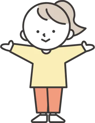 手を広げる女の子