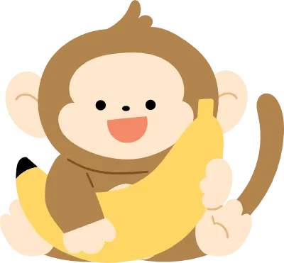 바나나를 안고 있는 원숭이 캐릭터