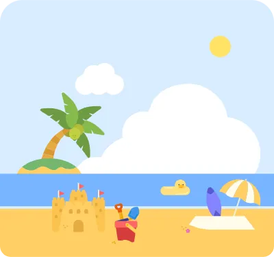 여름해변모래사장