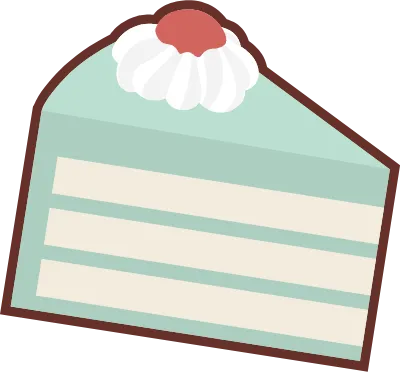 귀여운 조각 케이크 장식