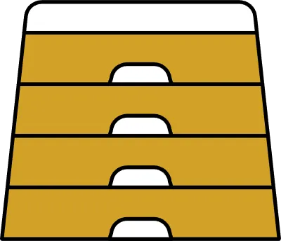 Simple line drawing icon of a jumping box