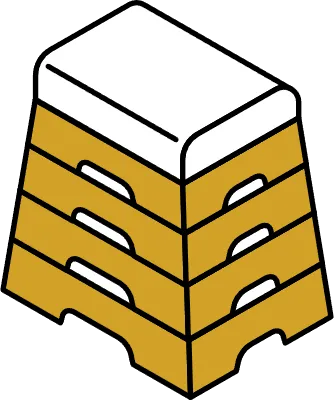Simple line drawing icon of a jumping box, isometric illustration