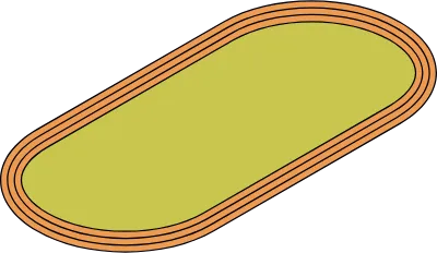 Isometric illustration of a simple line drawing of a track '400 meters'