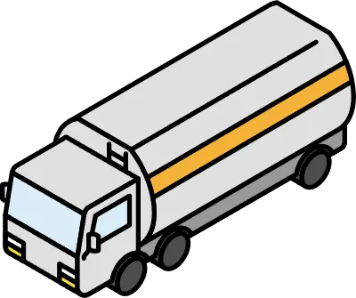 Vehicle icon, tanker truck simple and cute isometric line drawing icon