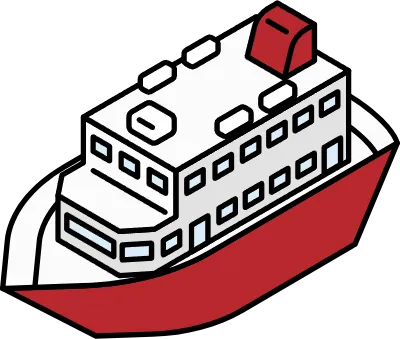 Vehicle icon, simple and cute isometric line drawing icon of a cruiser