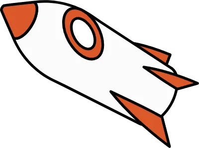 Vehicle icon, simple and cute isometric line drawing icon of a rocket