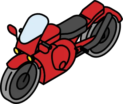 Vehicle icon, simple and cute isometric line drawing icon of twowheeled vehicle 'sport bike'