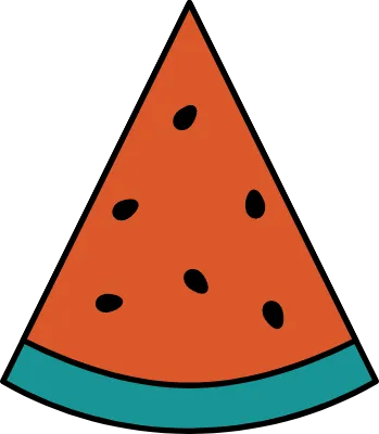  line art illustration of sliced watermelon, simple summer fruit icon, black and white