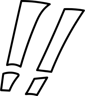 手描きのラフなエクスクラメーションマーク-ビックリマーク