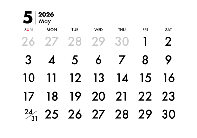 2026年5月カレンダー