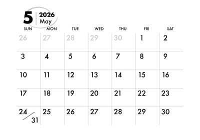 2026年カレンダー 5月