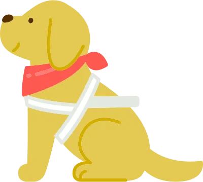 介助犬のシンプルなイラスト