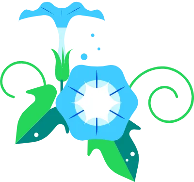 シンプルな朝顔の花