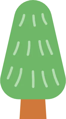 귀여운 나무 일러스트 세트 자연 배경 아이콘 4종