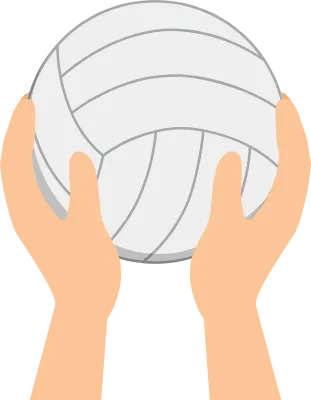 배구공 받치는 두손