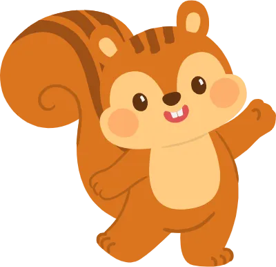 다람쥐-손인사-캐릭터-일러스트