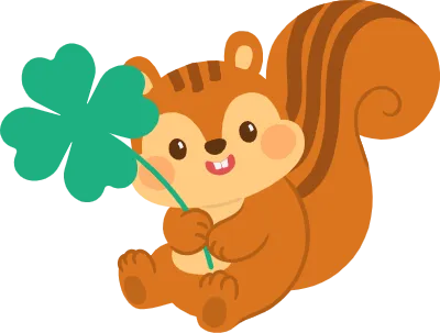 다람쥐-클로버-캐릭터-일러스트