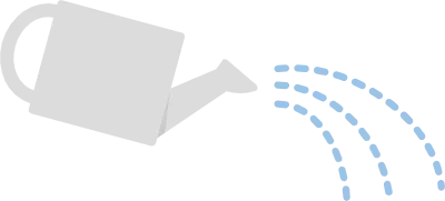 ジョウロで水をかけるイラスト