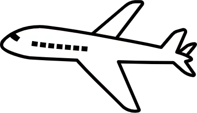 シンプルな飛行機のアイコン(旅行のイメージ)